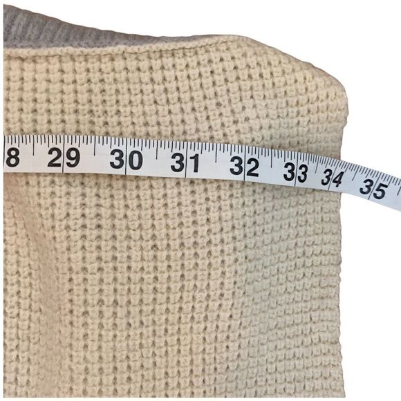 ARITZIA Wilfred Free Welsh Poncho Sweater-CREAM/GREY - Picture 8 of 9